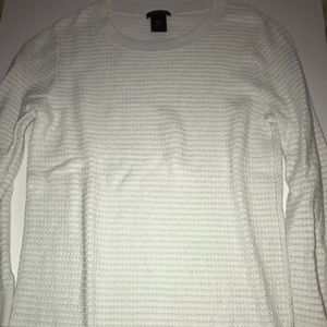 Ann Taylor ribbed white sweater